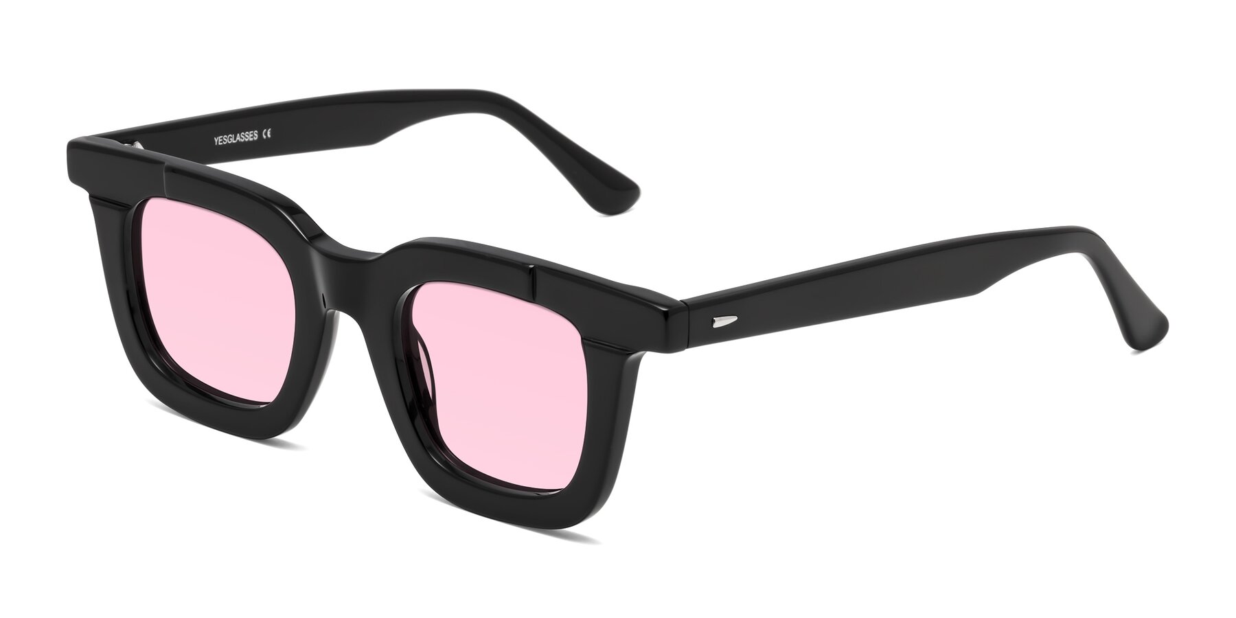 Angle of Mill in Black with Light Pink Tinted Lenses