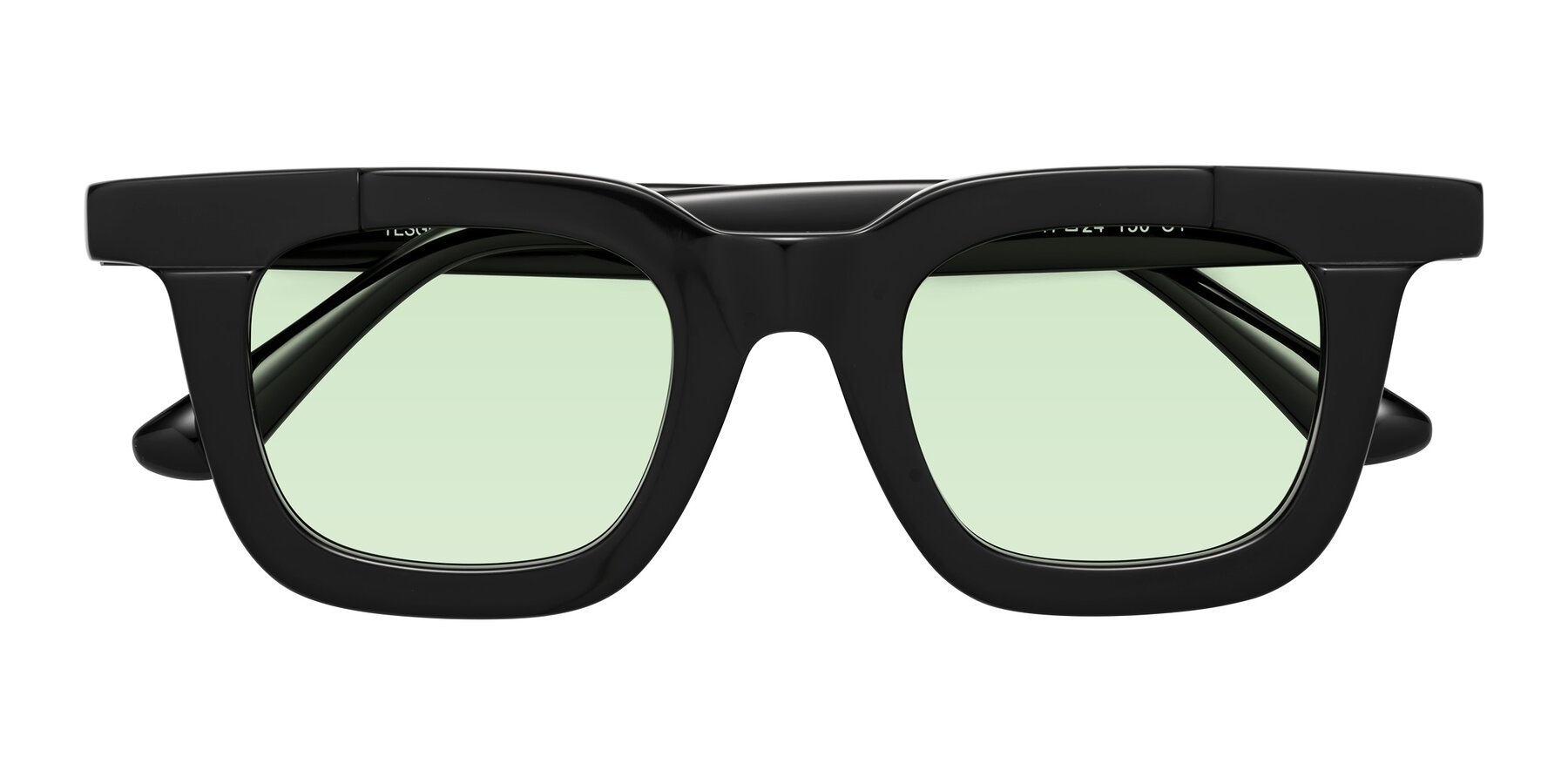 Folded Front of Mill in Black with Light Green Tinted Lenses