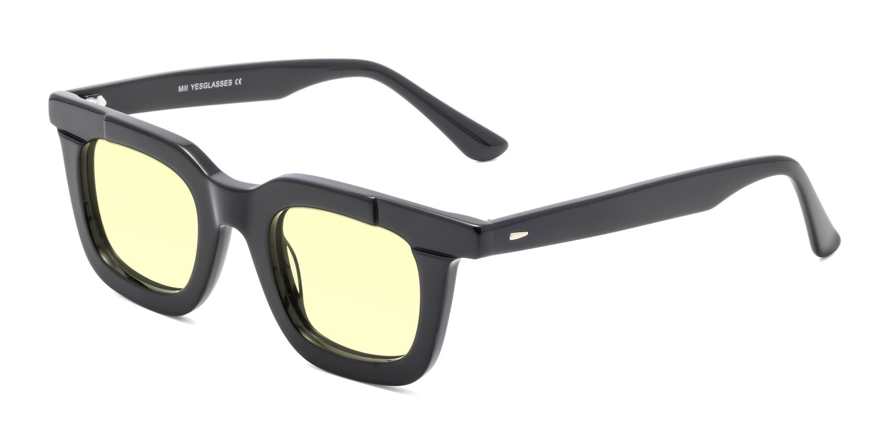 Angle of Mill in Black with Light Yellow Tinted Lenses