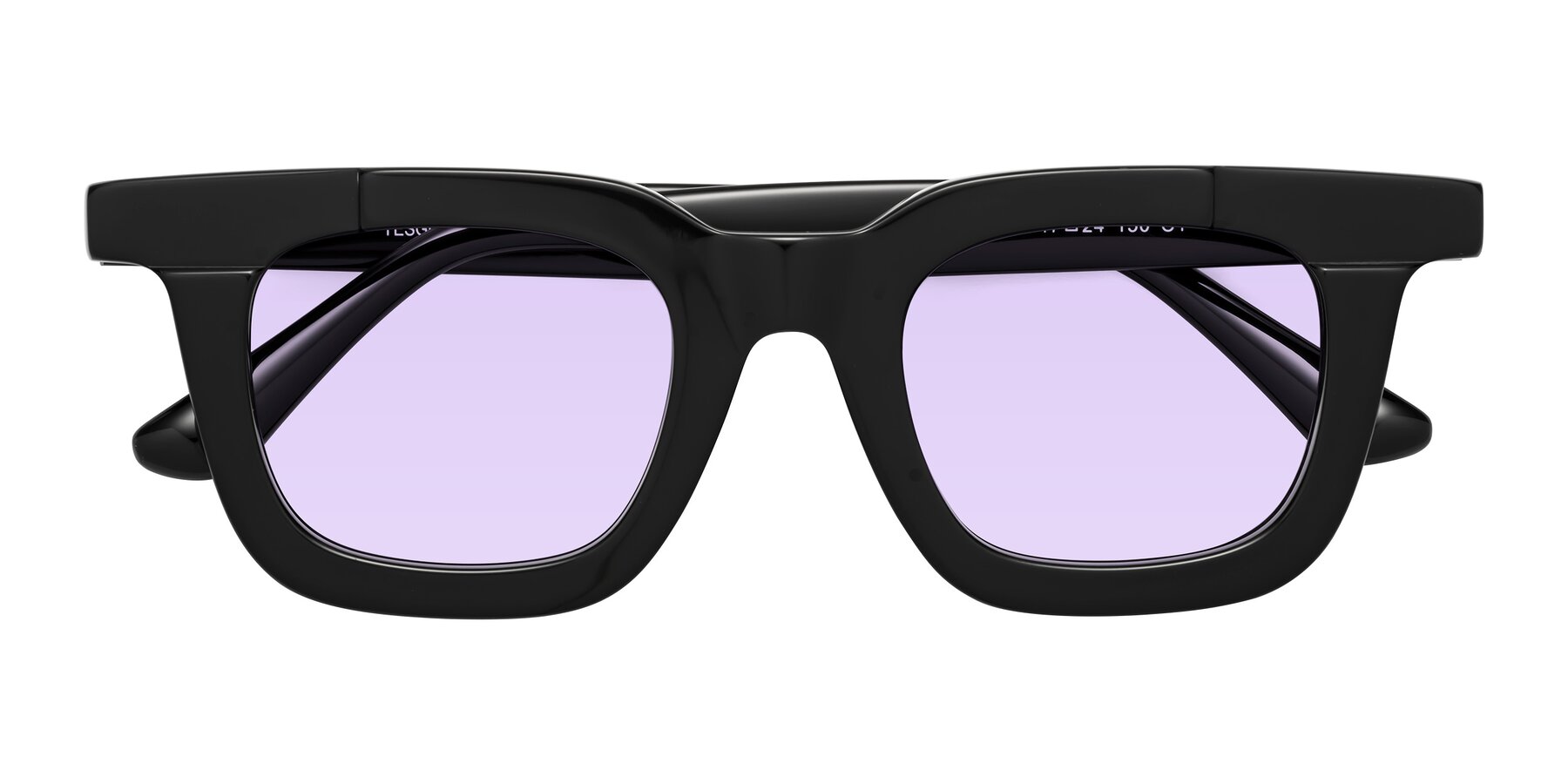 Folded Front of Mill in Black with Light Purple Tinted Lenses