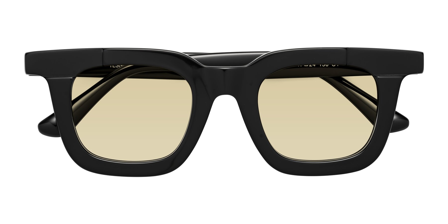 Folded Front of Mill in Black with Light Champagne Tinted Lenses