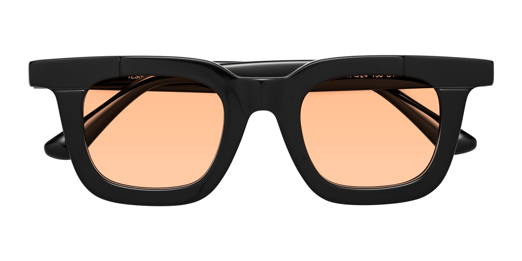 Folded Front of Mill in Black with Light Orange Tinted Lenses