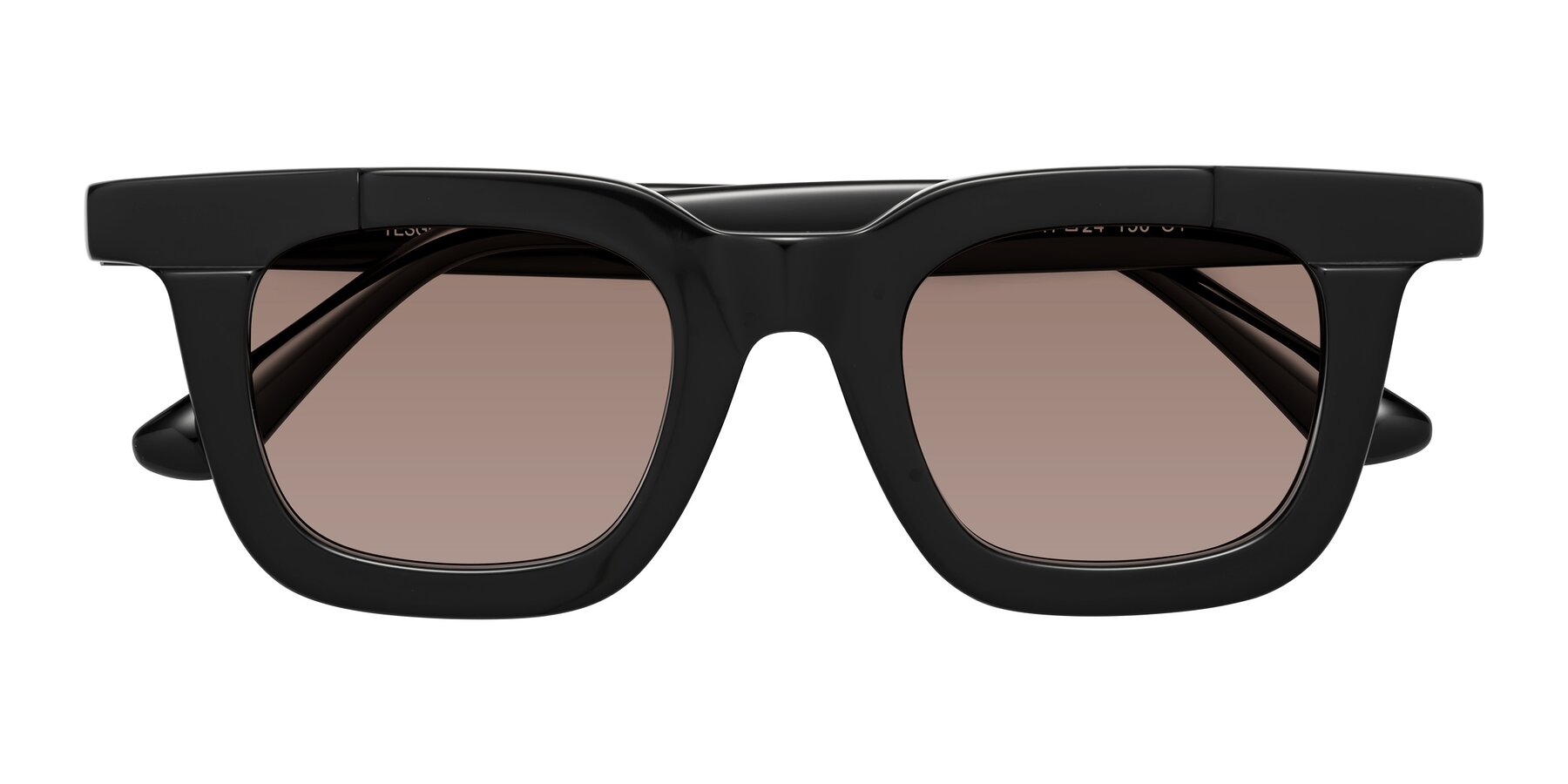 Folded Front of Mill in Black with Medium Brown Tinted Lenses