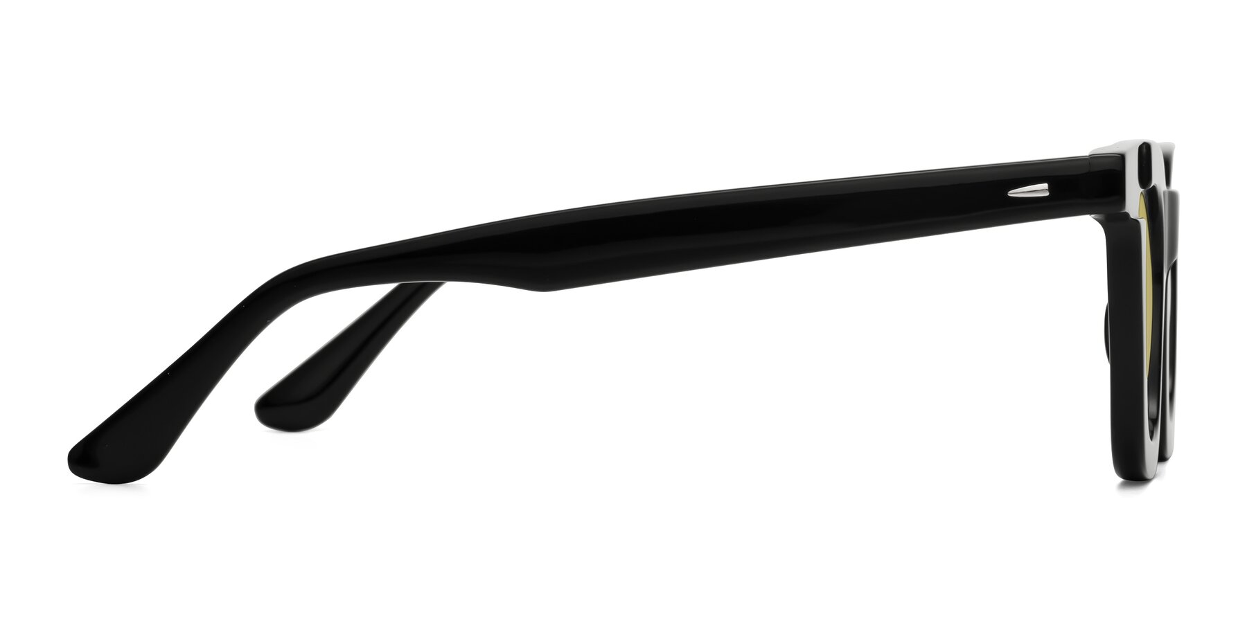 Side of Mill in Black with Medium Champagne Tinted Lenses