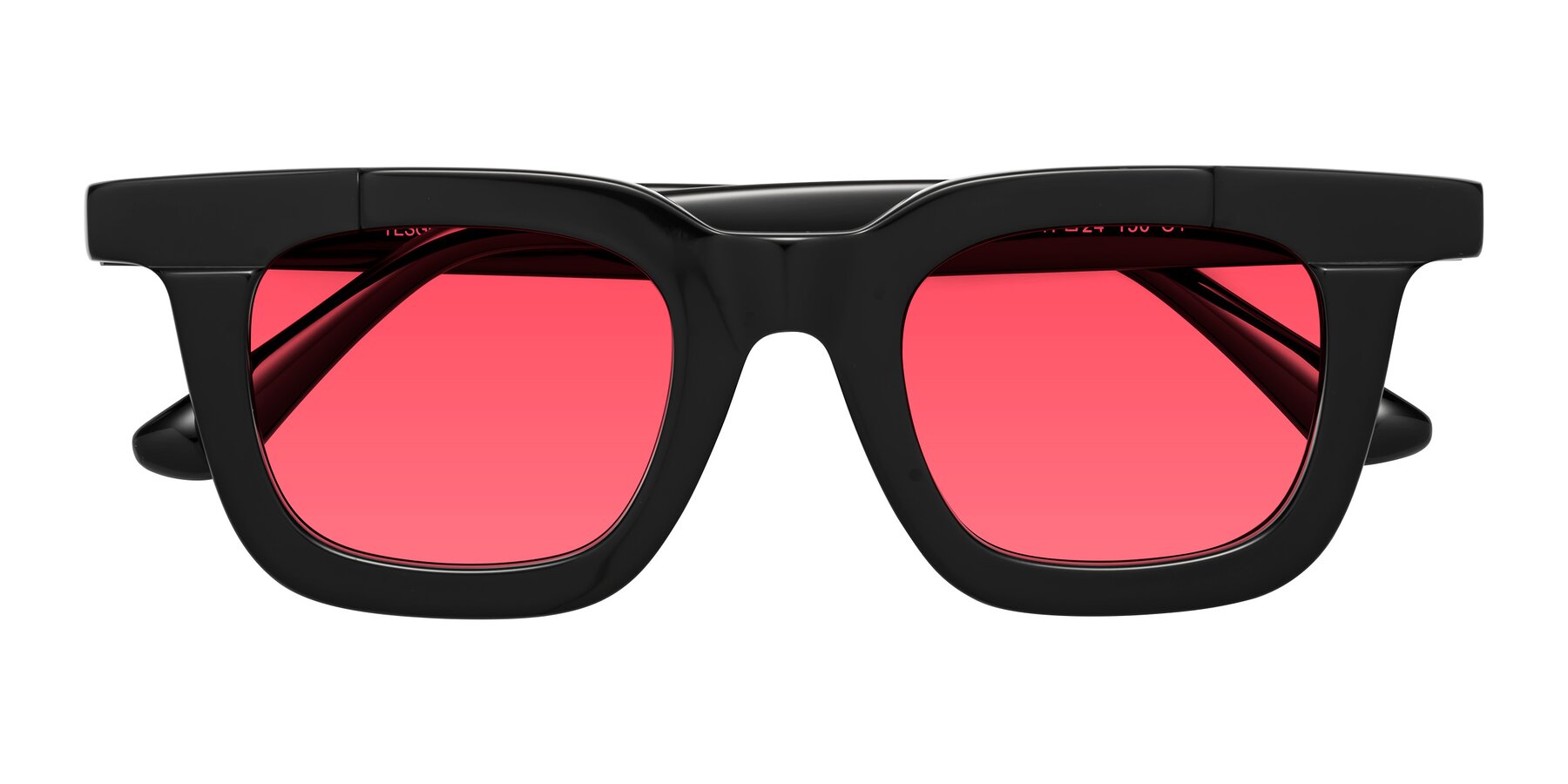 Folded Front of Mill in Black with Red Tinted Lenses