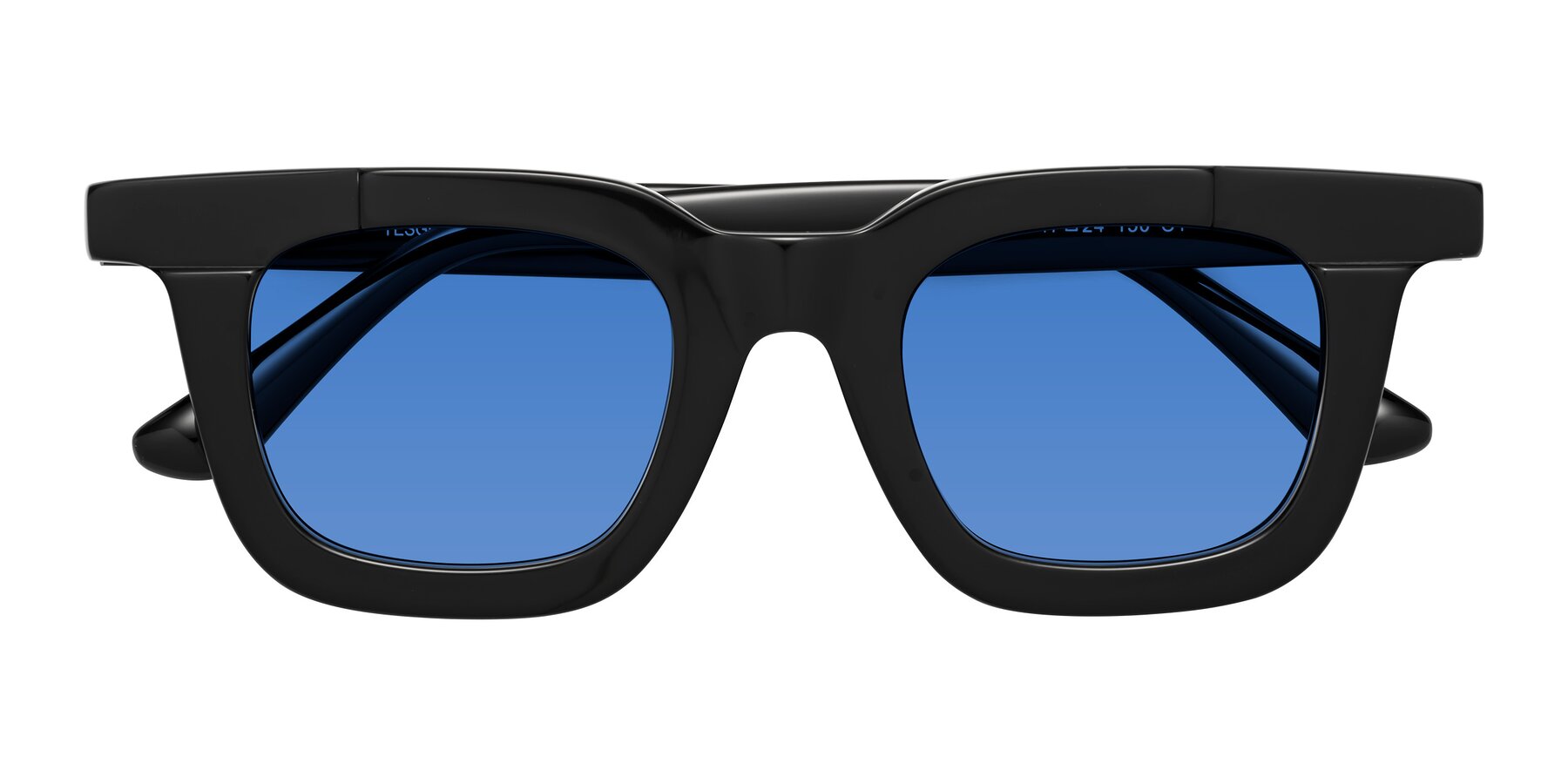 Folded Front of Mill in Black with Blue Tinted Lenses