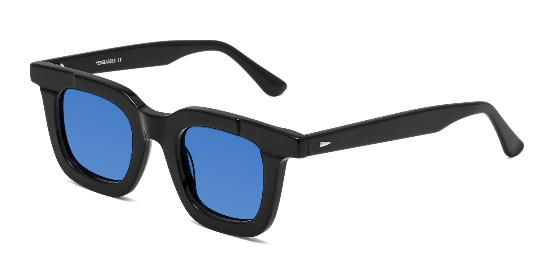 Angle of Mill in Black with Blue Tinted Lenses