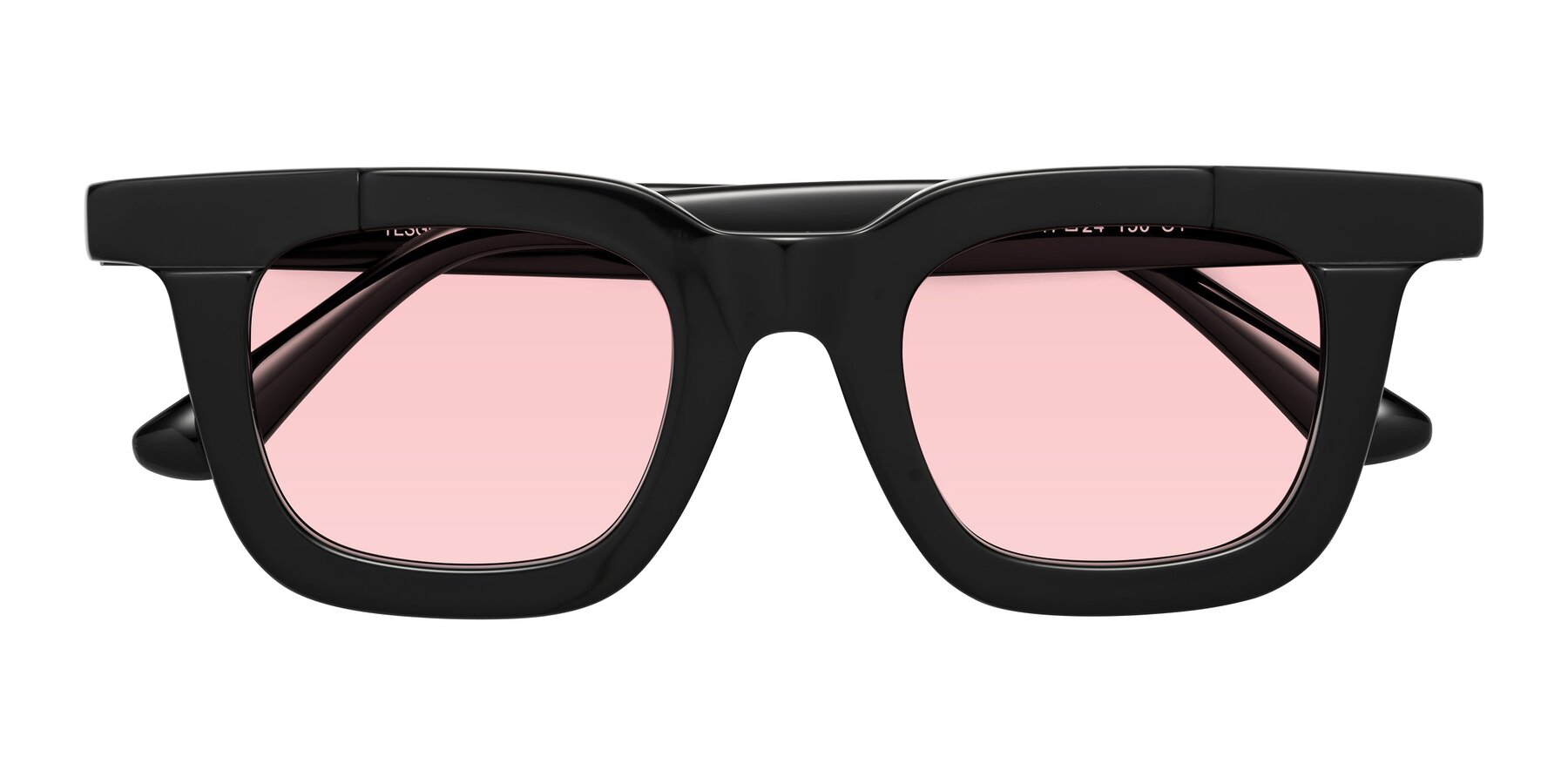 Folded Front of Mill in Black with Light Garnet Tinted Lenses