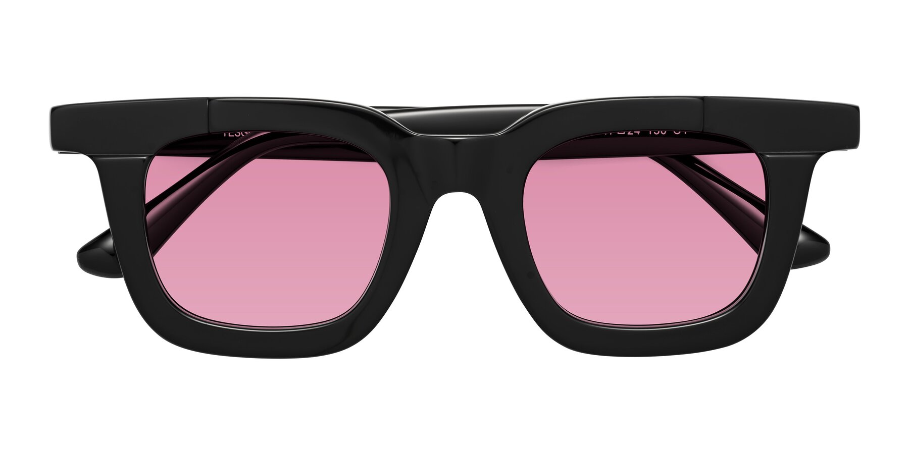 Folded Front of Mill in Black with Medium Wine Tinted Lenses