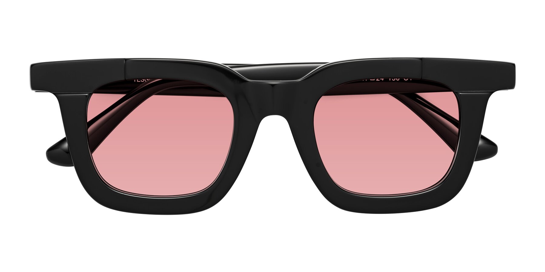 Folded Front of Mill in Black with Medium Garnet Tinted Lenses