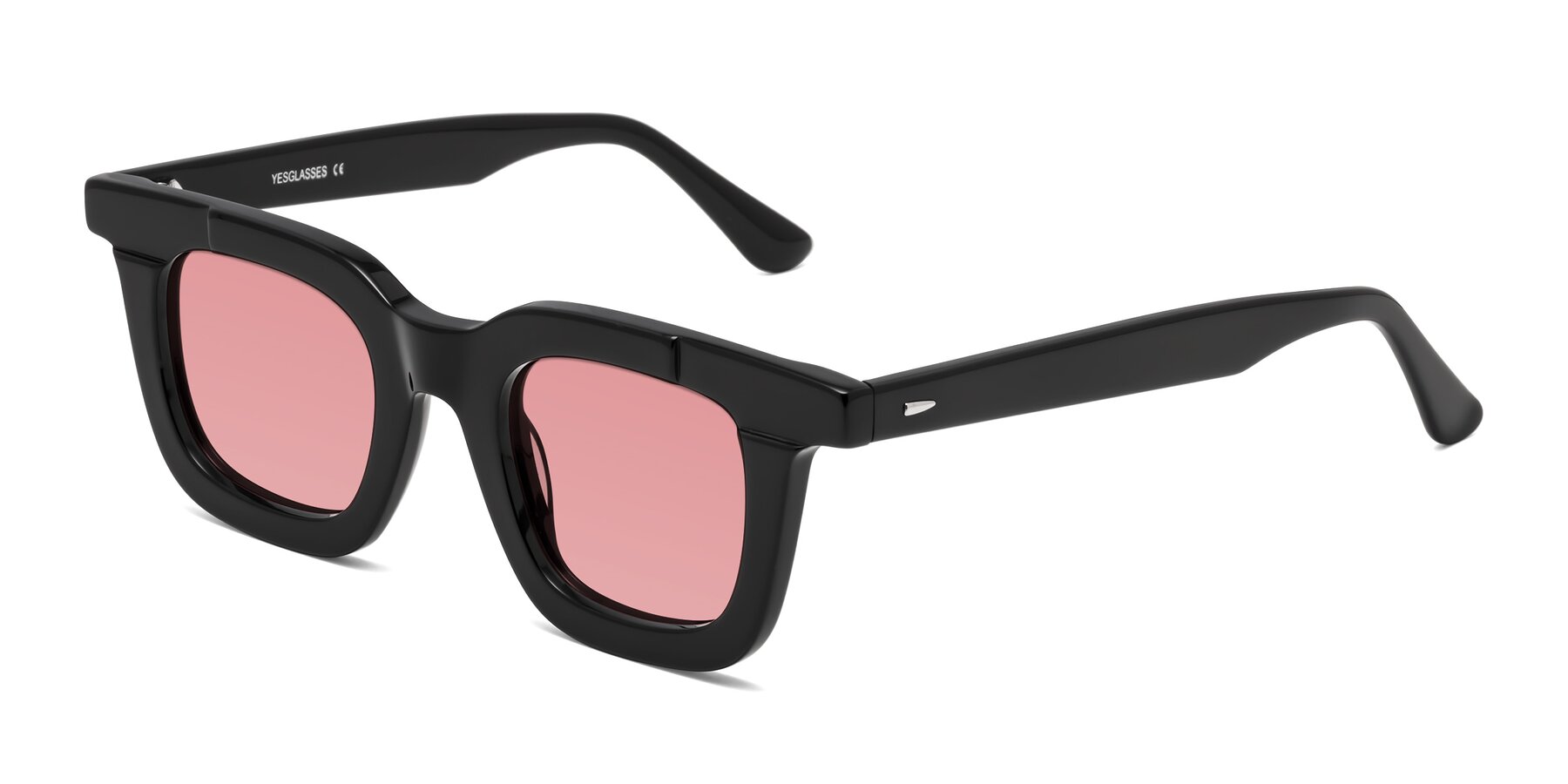 Angle of Mill in Black with Medium Garnet Tinted Lenses