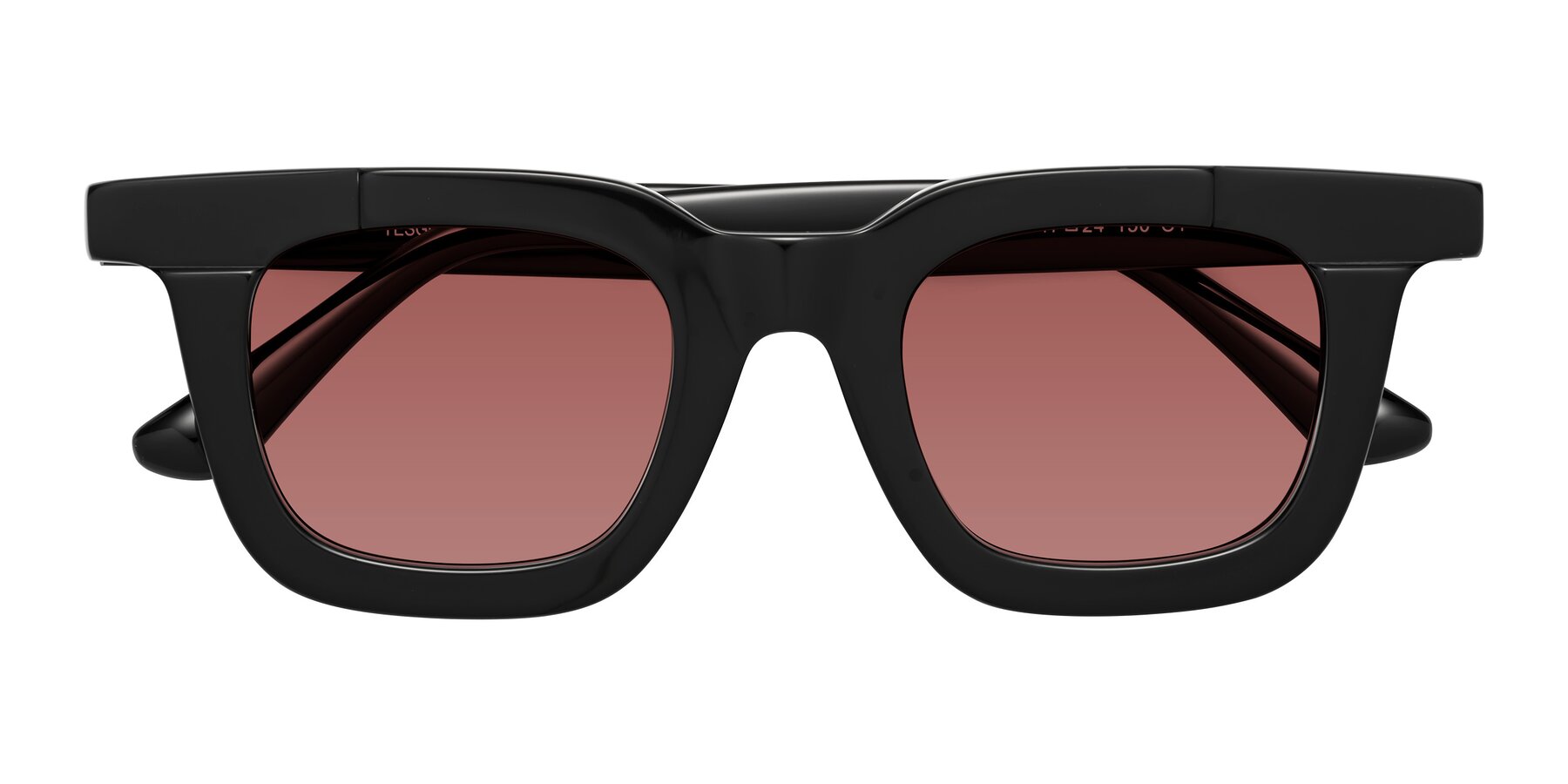 Folded Front of Mill in Black with Garnet Tinted Lenses