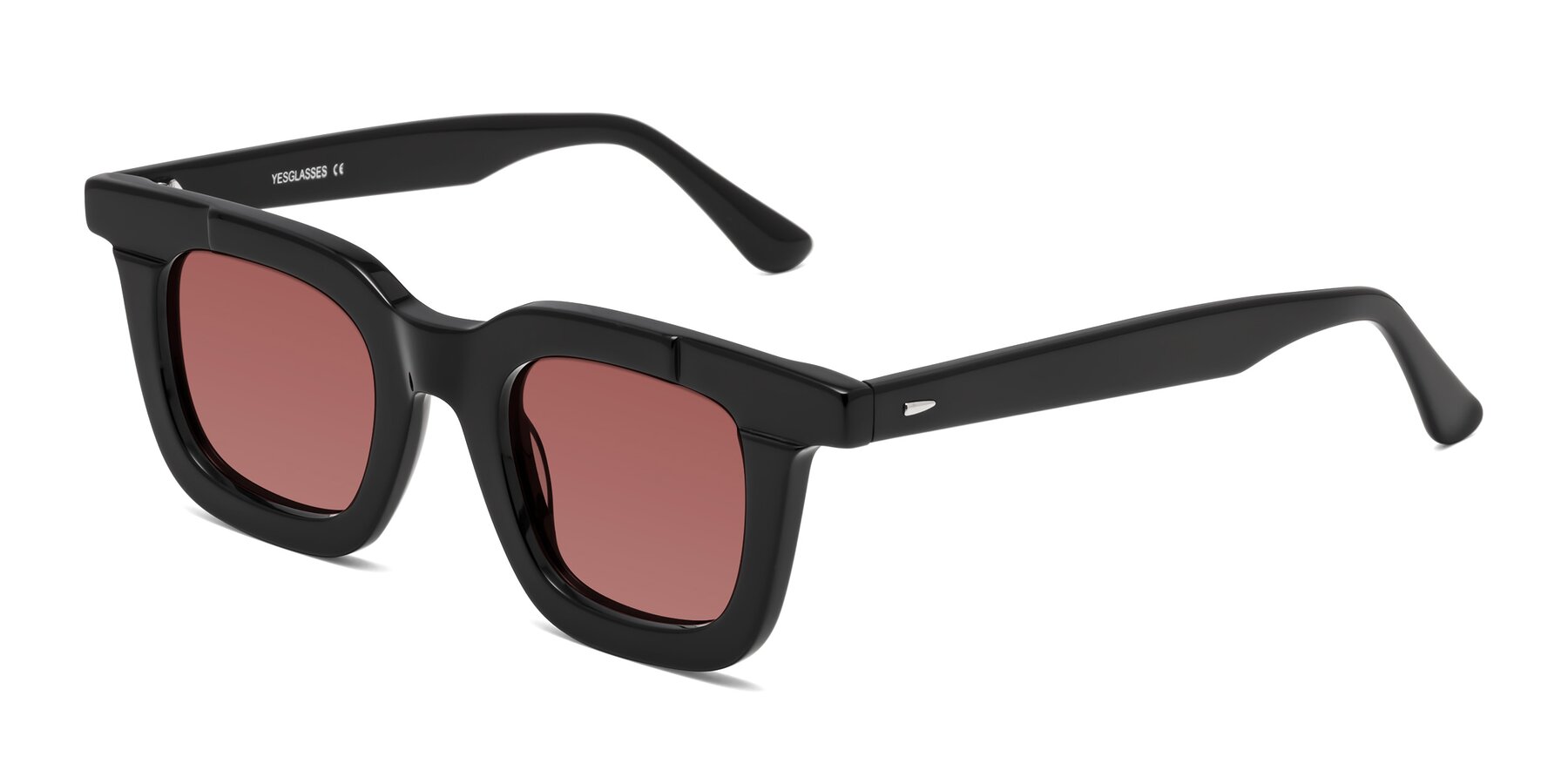 Angle of Mill in Black with Garnet Tinted Lenses