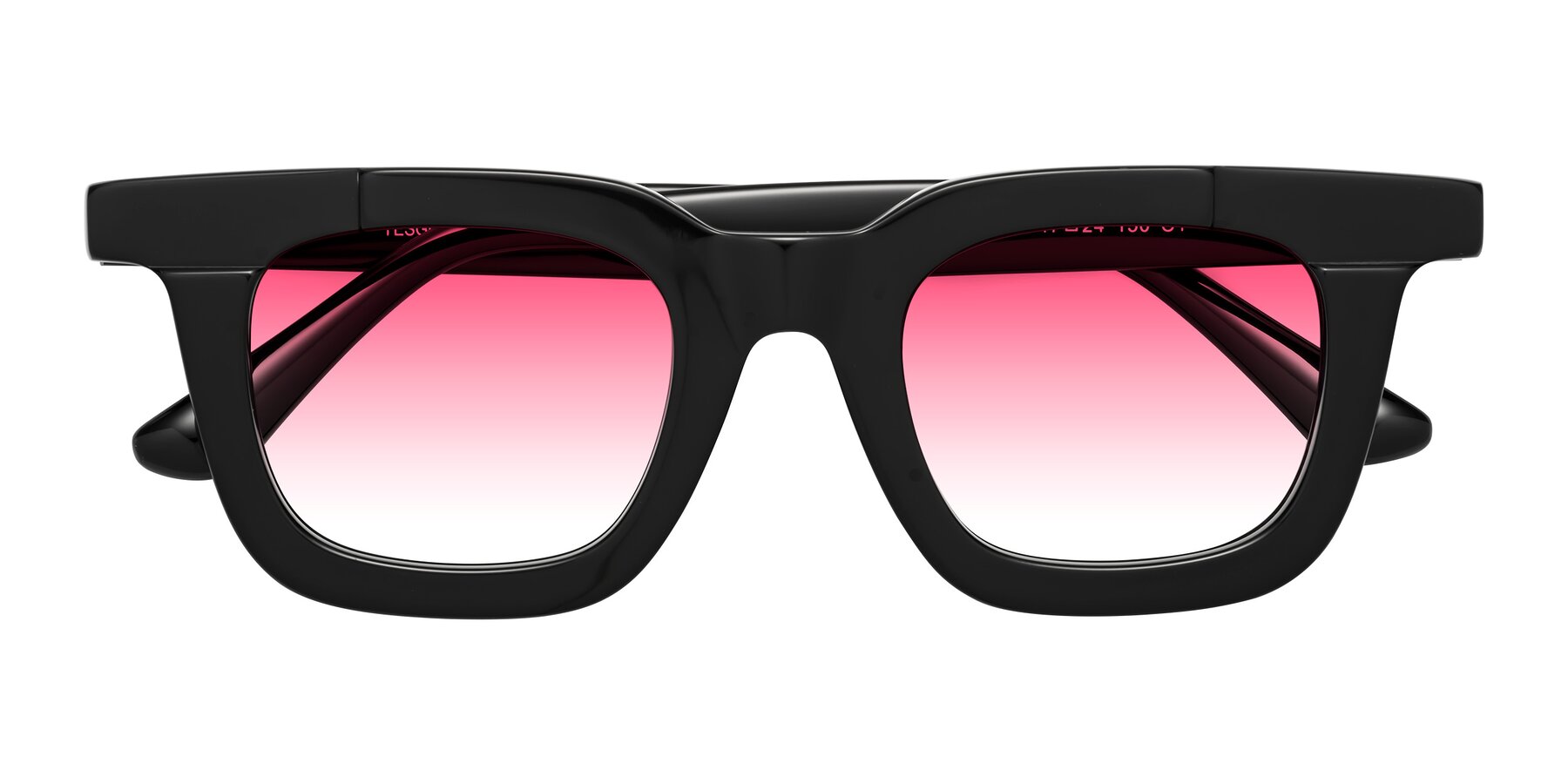 Folded Front of Mill in Black with Pink Gradient Lenses