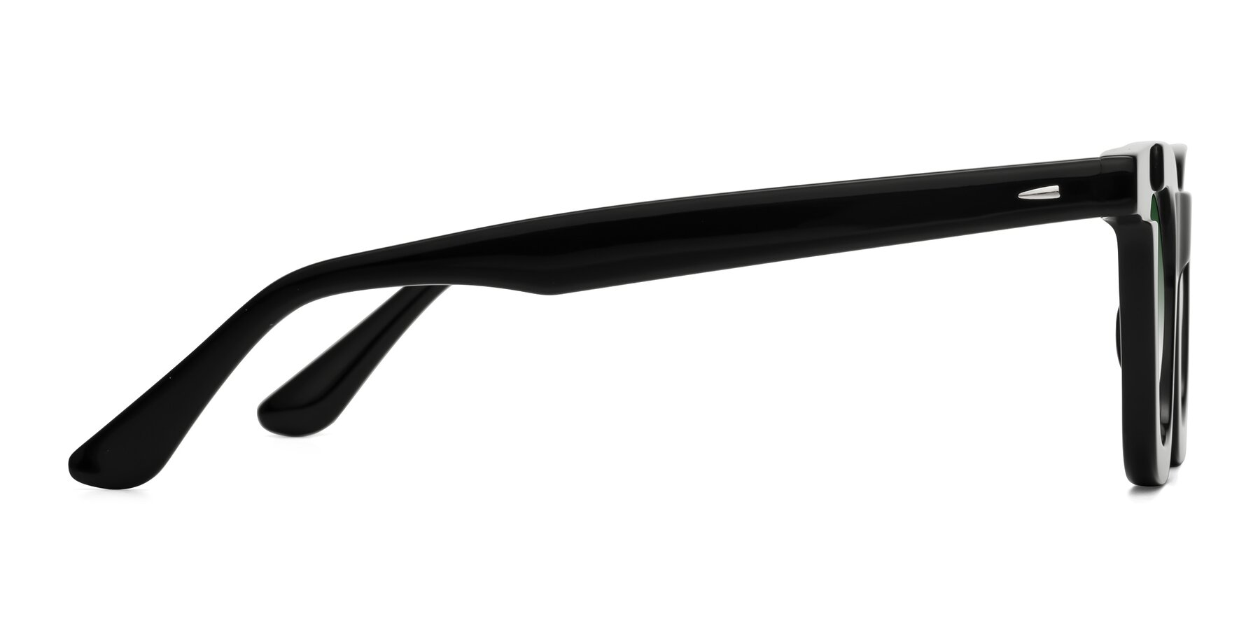 Side of Mill in Black with Green Gradient Lenses