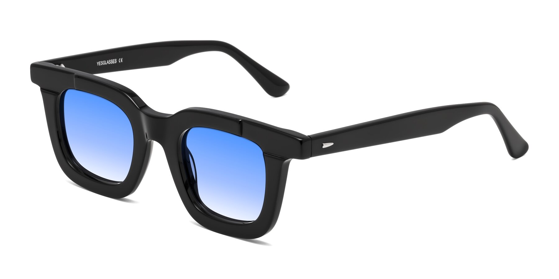 Angle of Mill in Black with Blue Gradient Lenses
