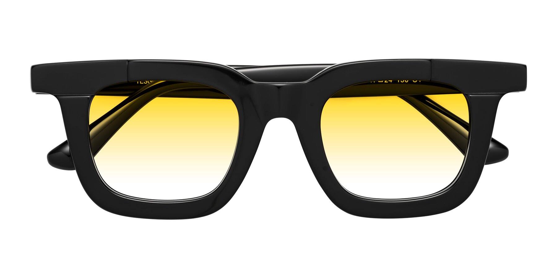 Folded Front of Mill in Black with Yellow Gradient Lenses