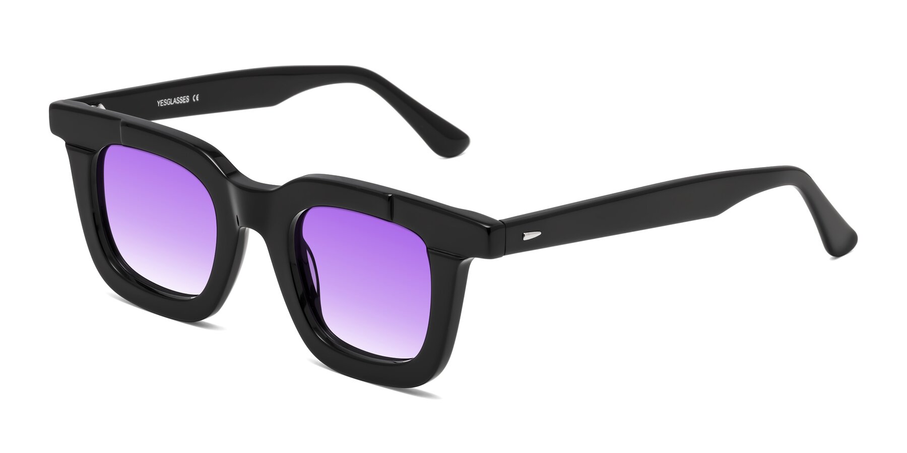 Angle of Mill in Black with Purple Gradient Lenses