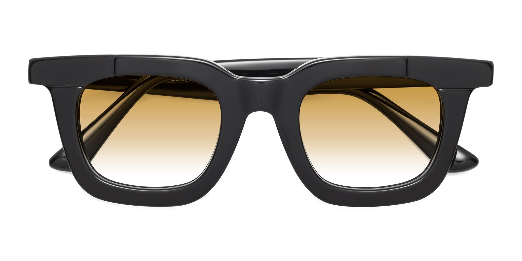 Folded Front of Mill in Black with Champagne Gradient Lenses
