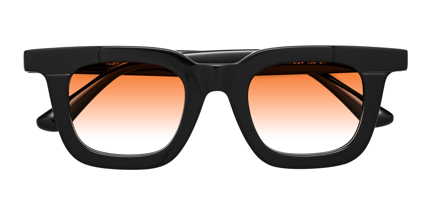 Folded Front of Mill in Black with Orange Gradient Lenses