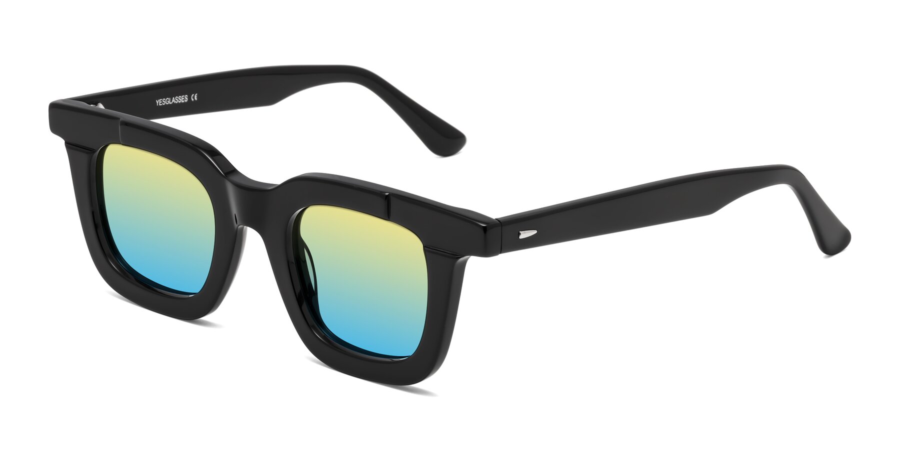 Angle of Mill in Black with Yellow / Blue Gradient Lenses
