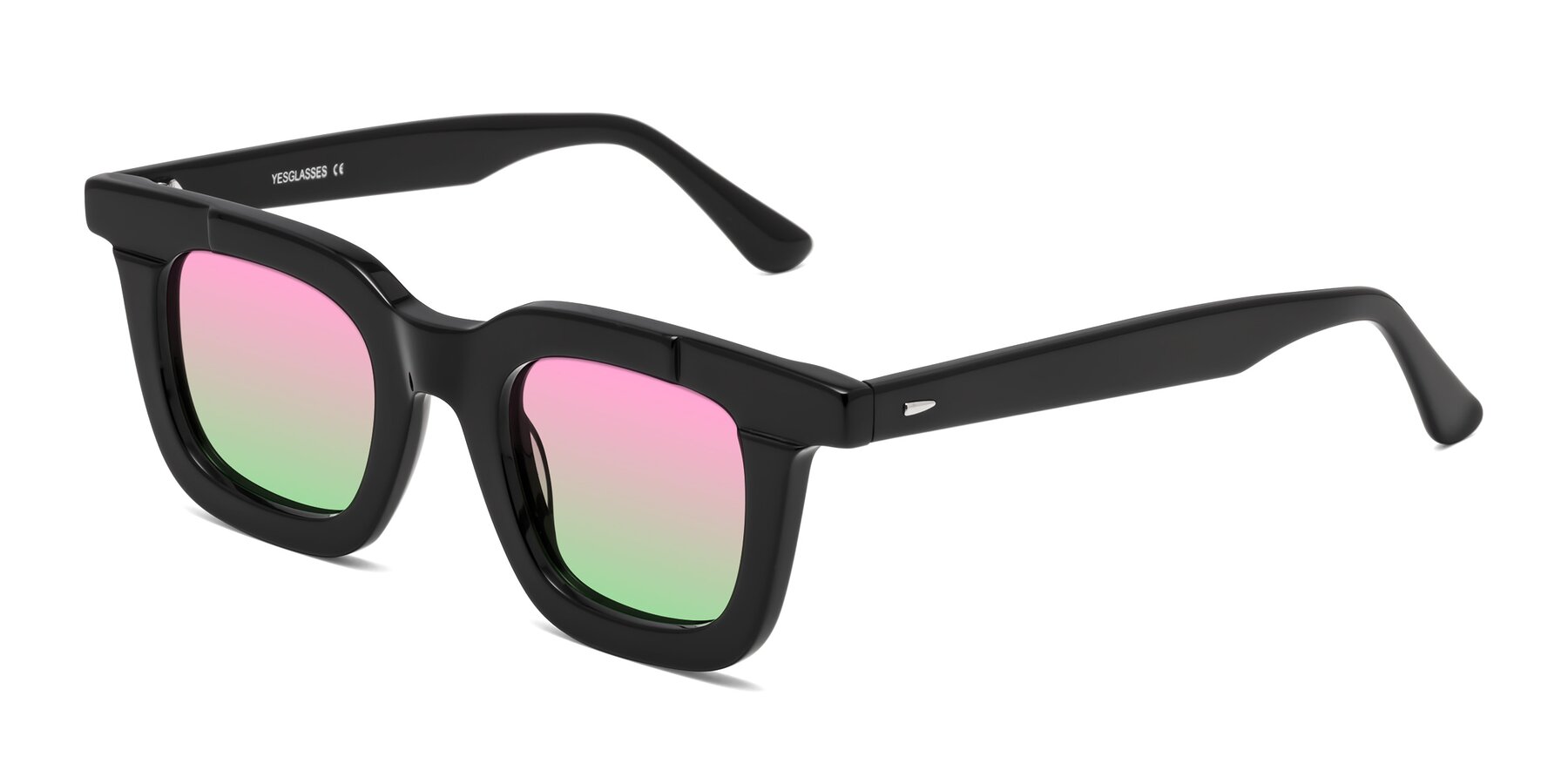 Angle of Mill in Black with Pink / Green Gradient Lenses