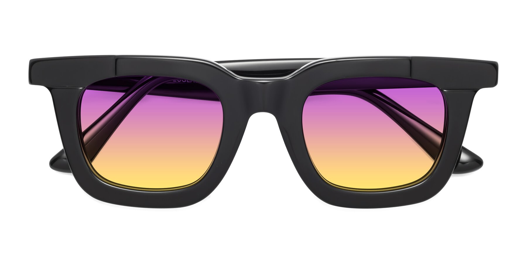 Folded Front of Mill in Black with Purple / Yellow Gradient Lenses