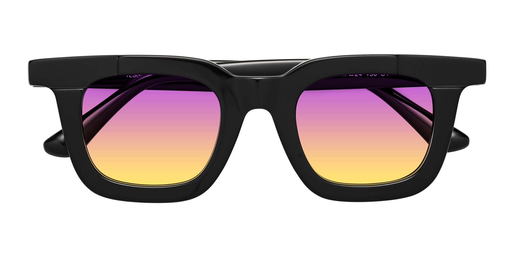 Folded Front of Mill in Black with Purple / Yellow Gradient Lenses