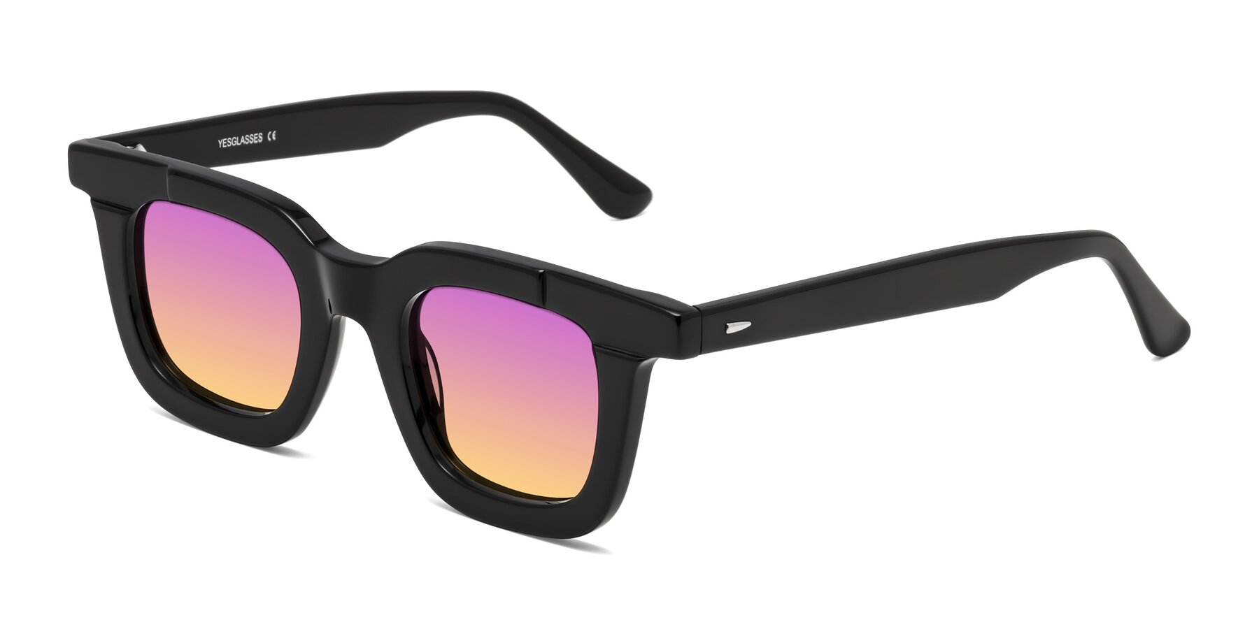 Angle of Mill in Black with Purple / Yellow Gradient Lenses