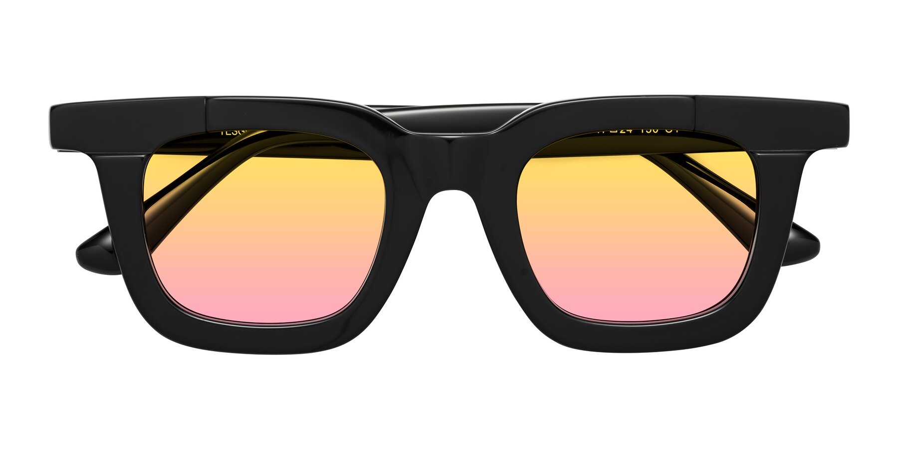 Folded Front of Mill in Black with Yellow / Pink Gradient Lenses