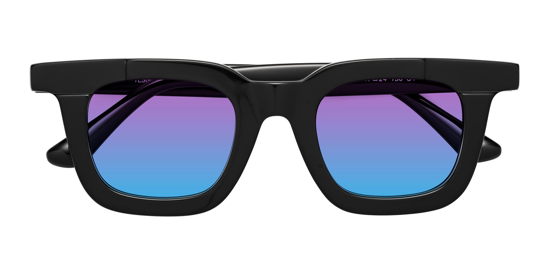 Folded Front of Mill in Black with Purple / Blue Gradient Lenses