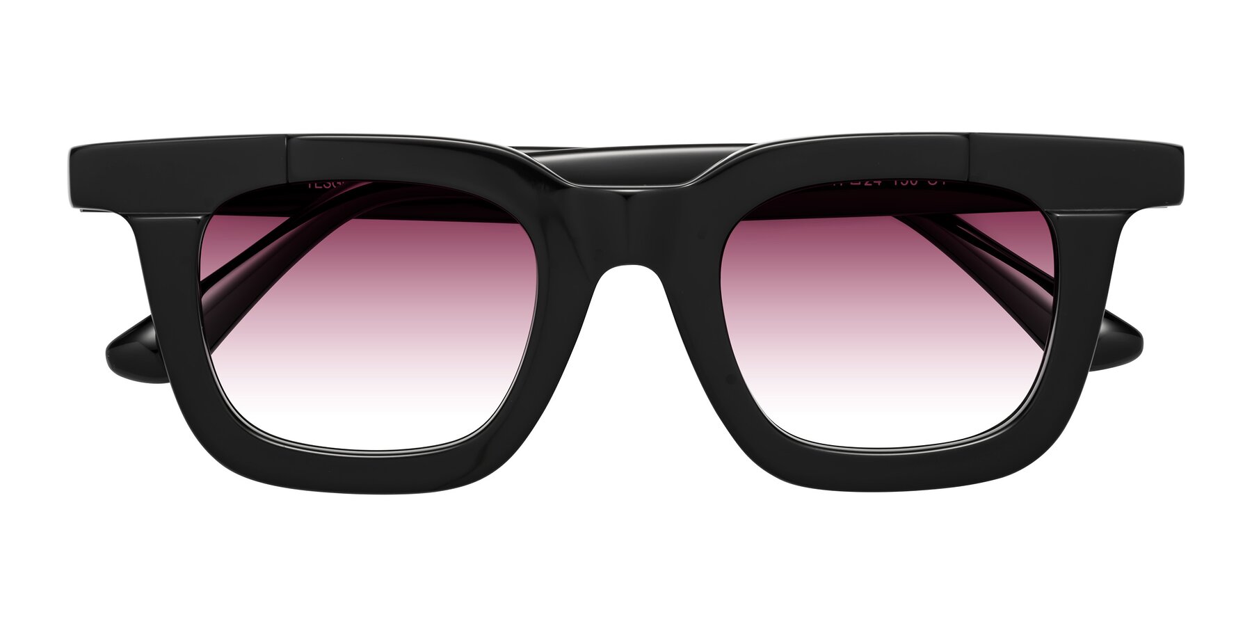 Folded Front of Mill in Black with Wine Gradient Lenses