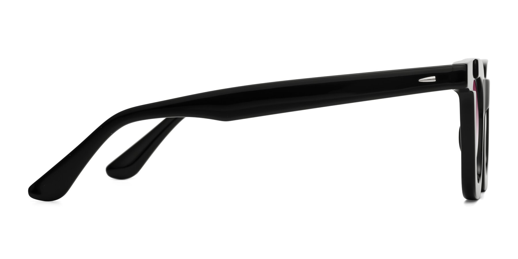 Side of Mill in Black with Wine Gradient Lenses