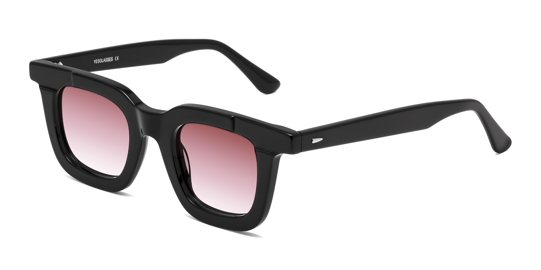 Angle of Mill in Black with Garnet Gradient Lenses