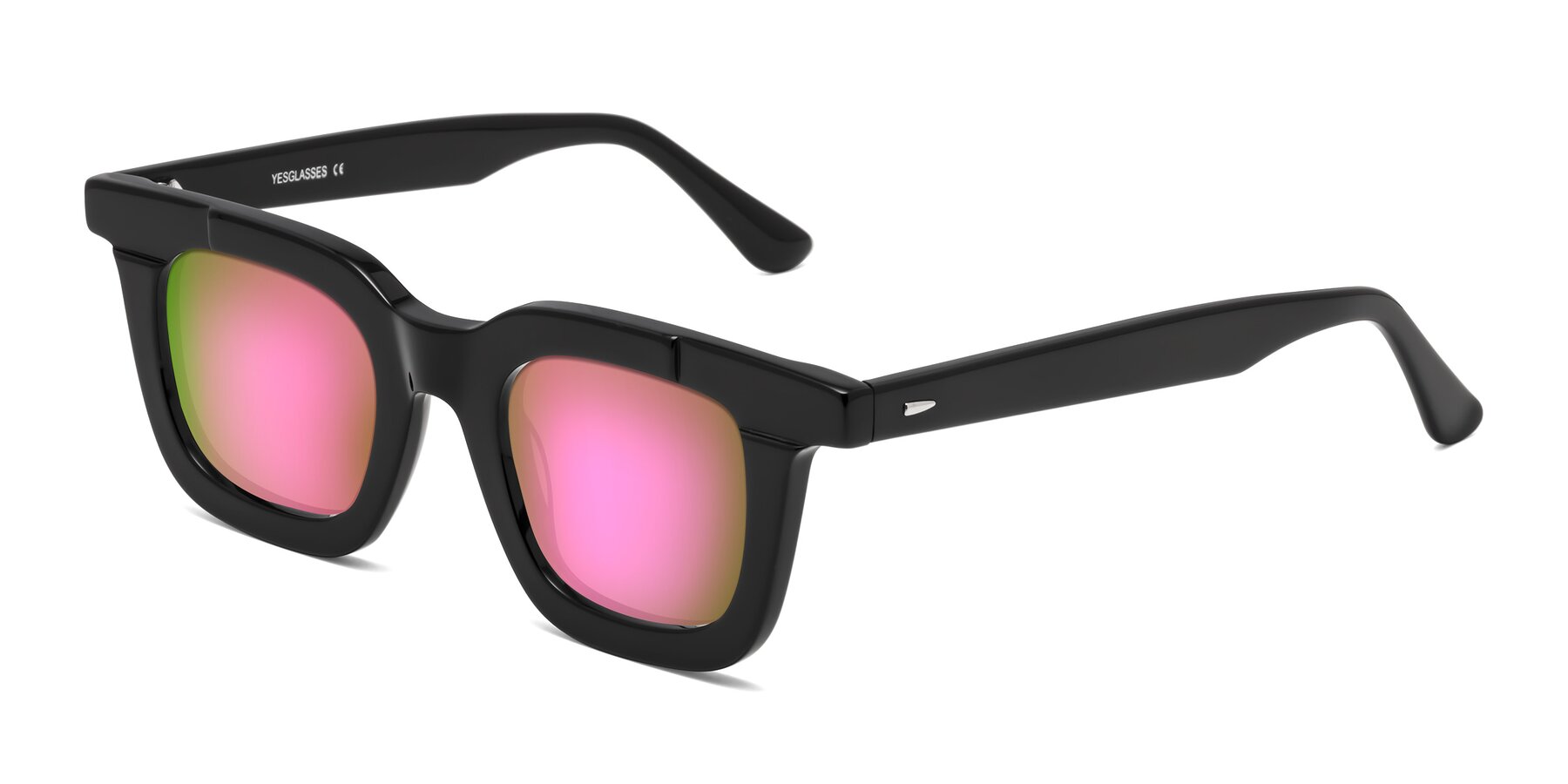 Angle of Mill in Black with Pink Mirrored Lenses