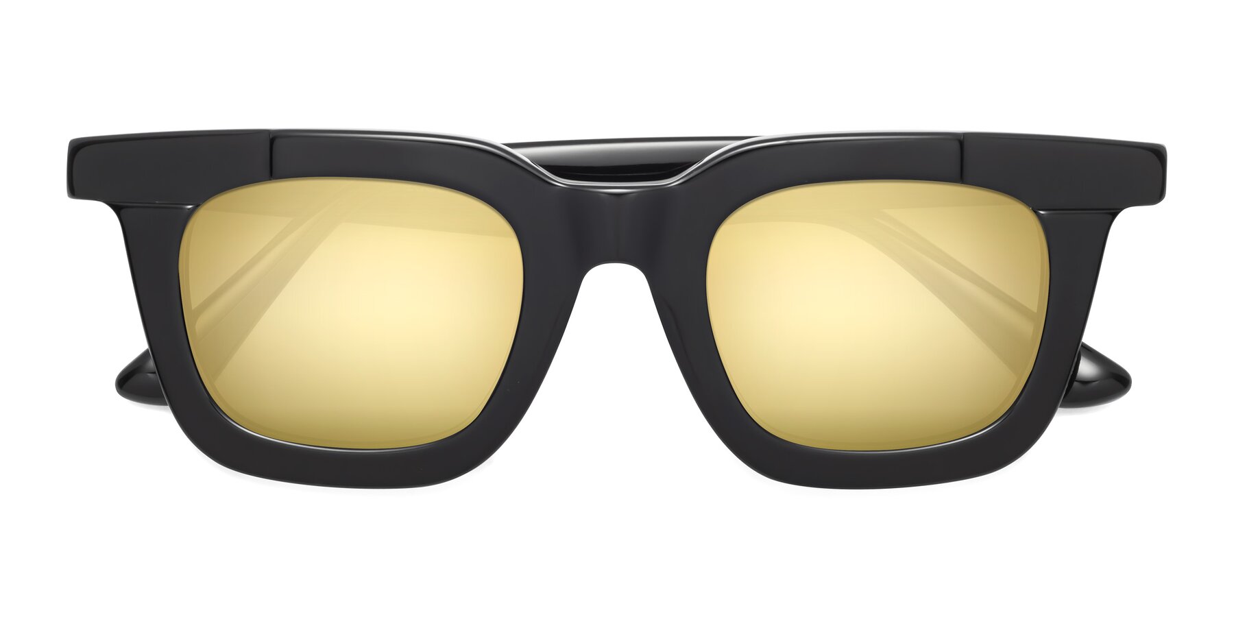 Folded Front of Mill in Black with Gold Mirrored Lenses