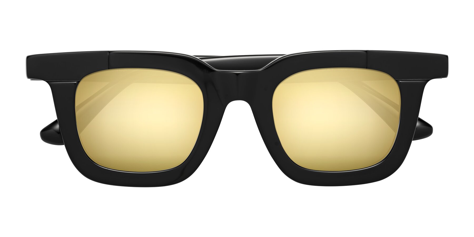 Folded Front of Mill in Black with Gold Mirrored Lenses