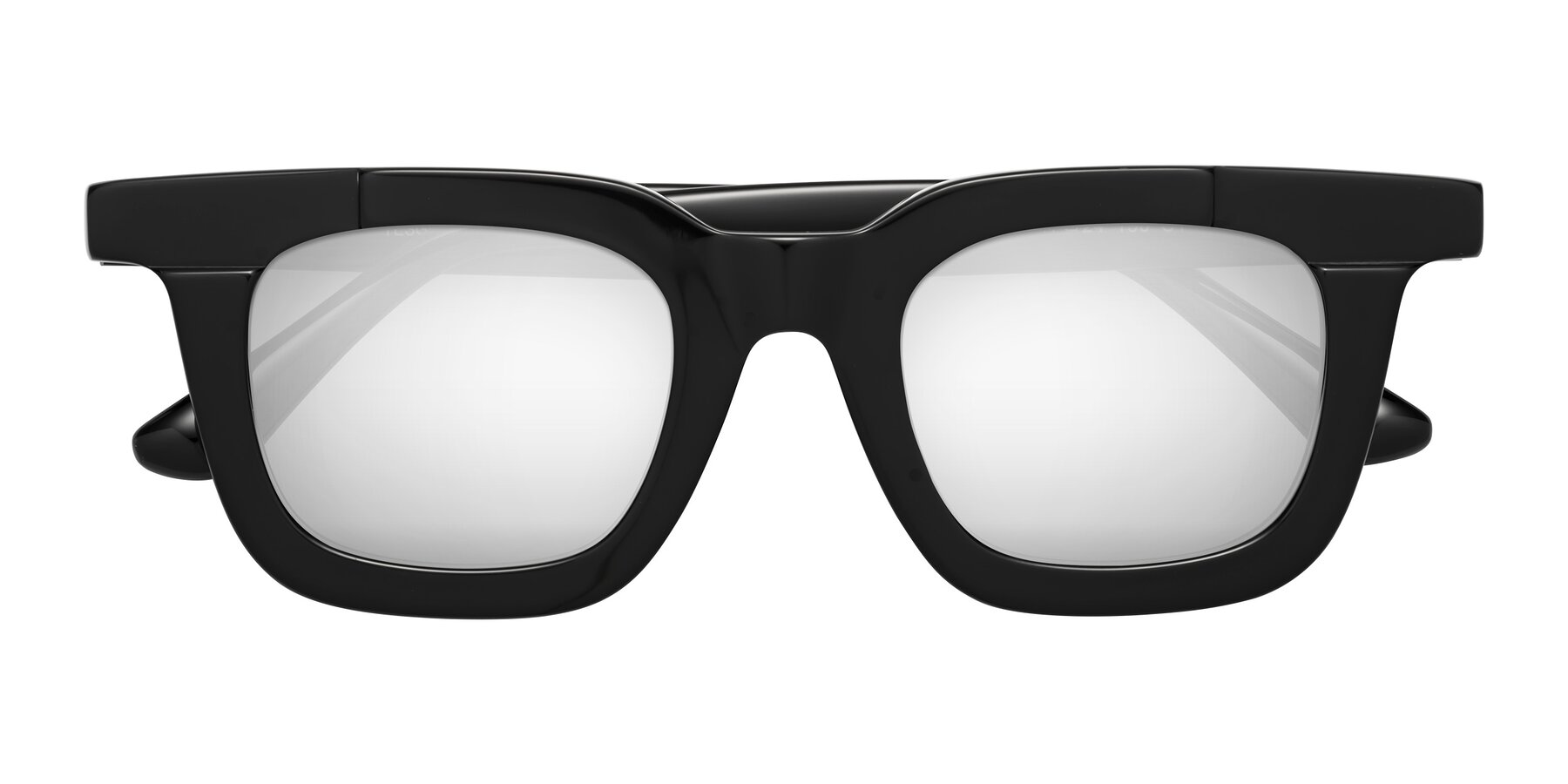 Folded Front of Mill in Black with Silver Mirrored Lenses