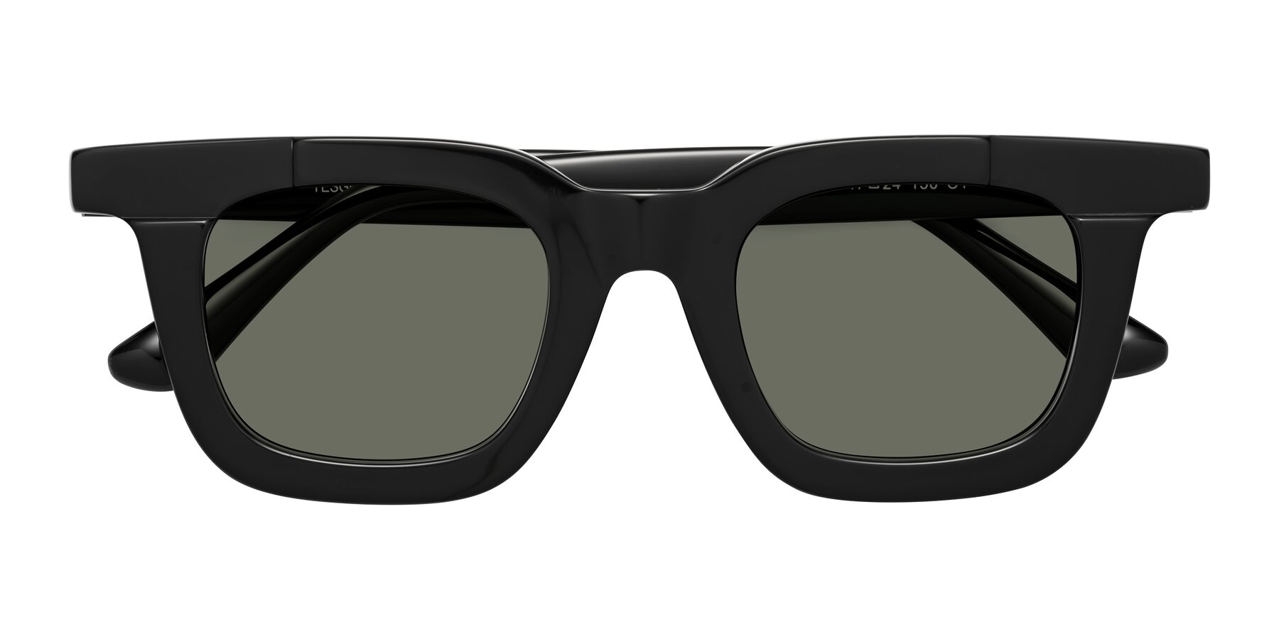 Folded Front of Mill in Black with Gray Polarized Lenses