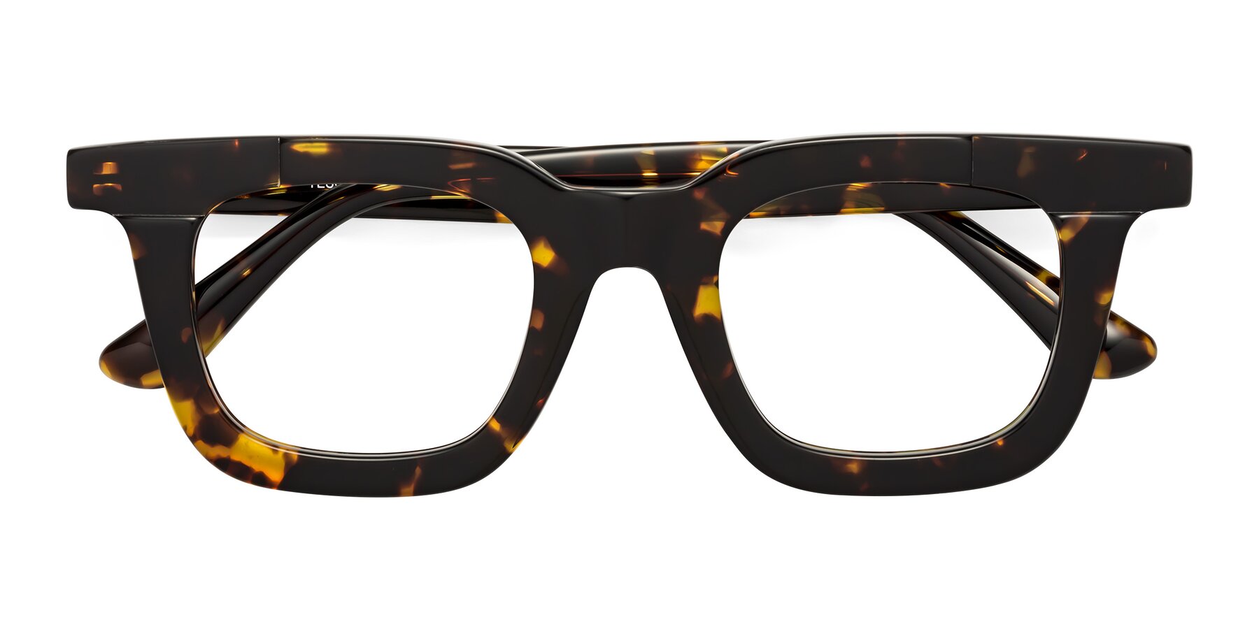 Folded Front of Mill in Tortoise with Clear Reading Eyeglass Lenses