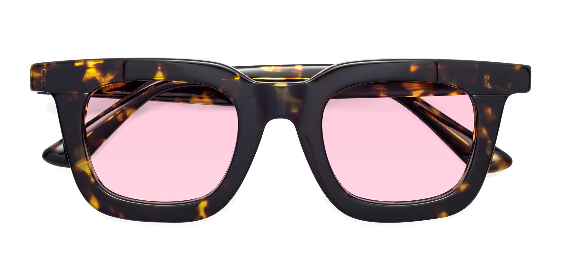 Folded Front of Mill in Tortoise with Light Pink Tinted Lenses
