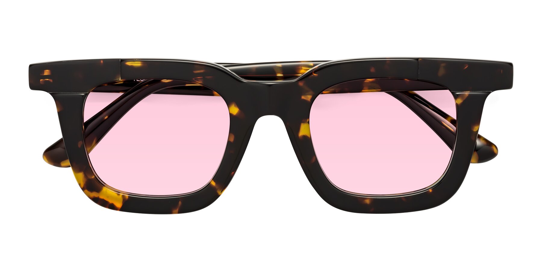 Folded Front of Mill in Tortoise with Light Pink Tinted Lenses