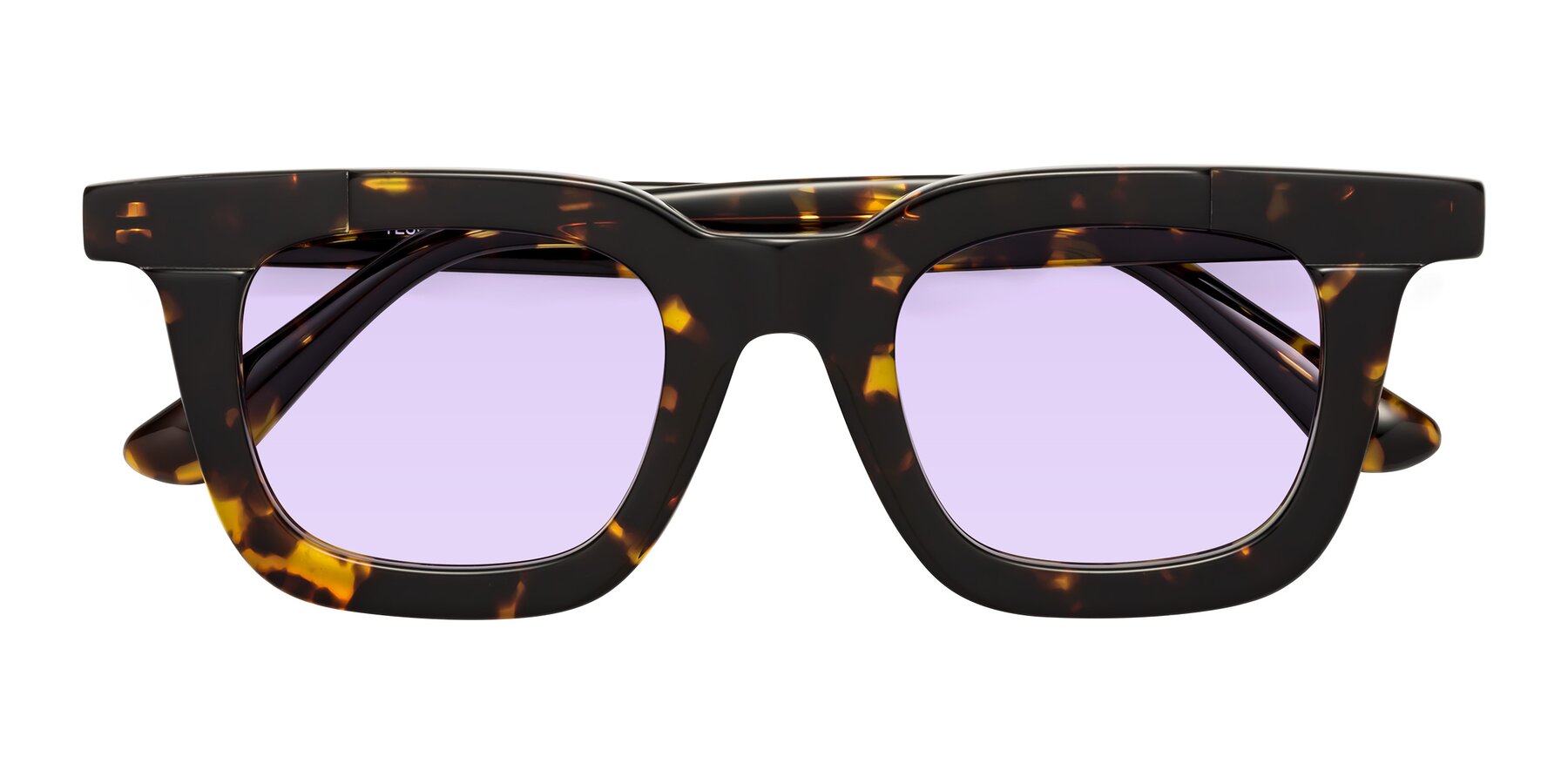 Folded Front of Mill in Tortoise with Light Purple Tinted Lenses