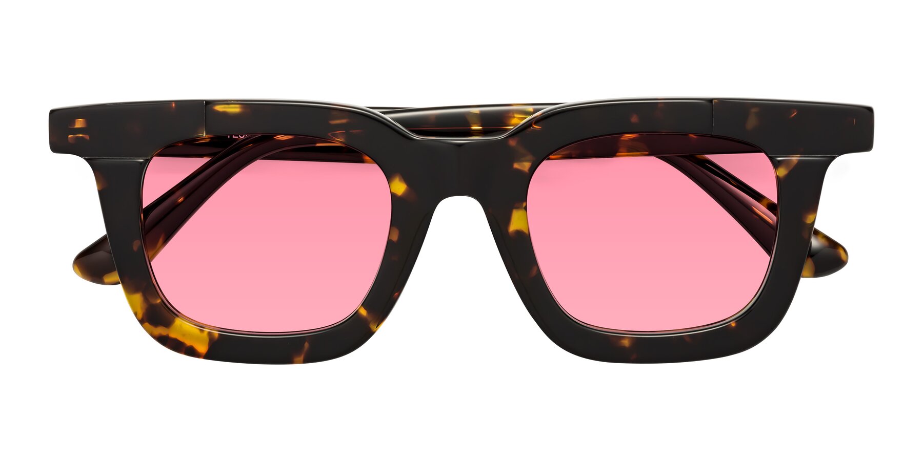 Folded Front of Mill in Tortoise with Pink Tinted Lenses