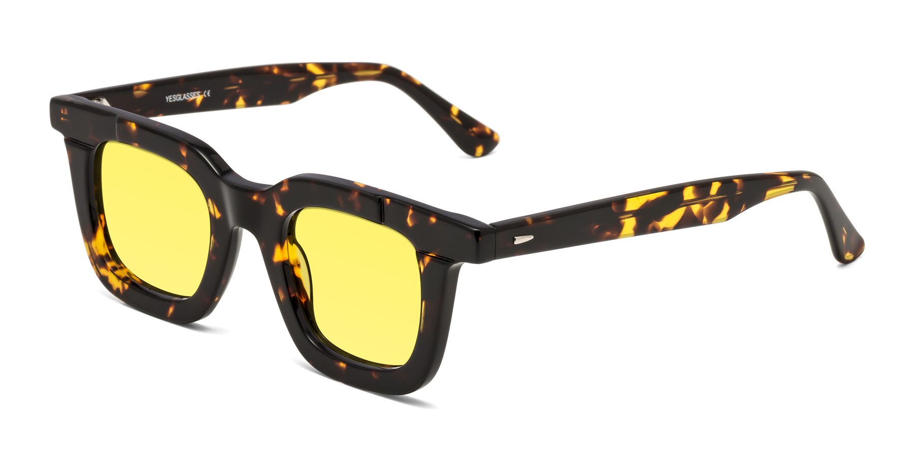 Angle of Mill in Tortoise with Medium Yellow Tinted Lenses