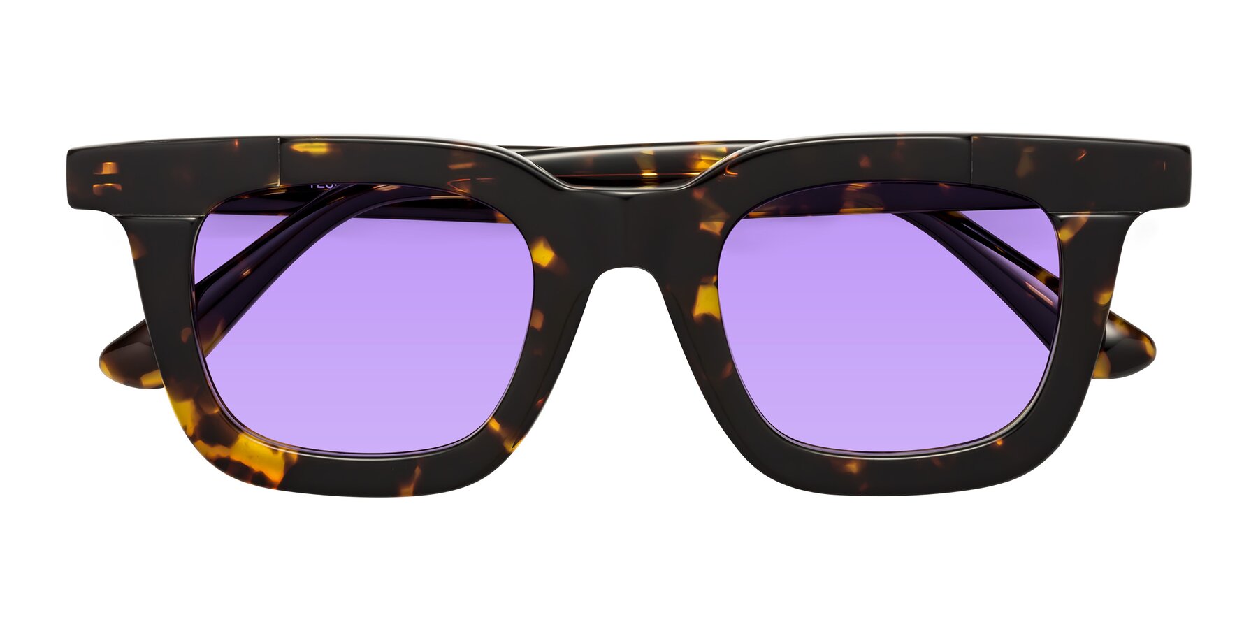 Folded Front of Mill in Tortoise with Medium Purple Tinted Lenses