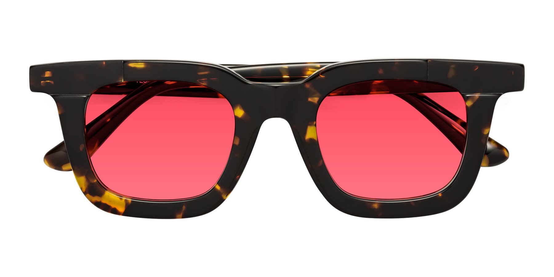 Folded Front of Mill in Tortoise with Red Tinted Lenses