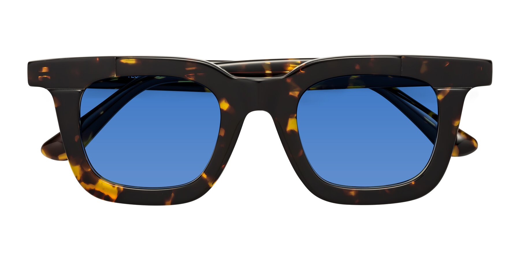 Folded Front of Mill in Tortoise with Blue Tinted Lenses