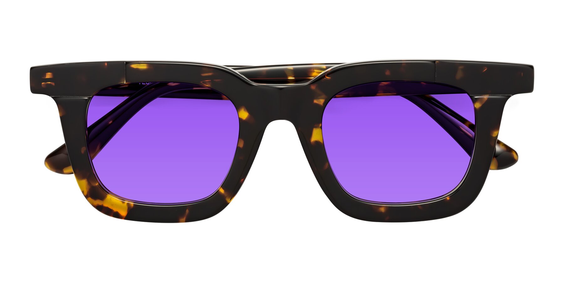 Folded Front of Mill in Tortoise with Purple Tinted Lenses