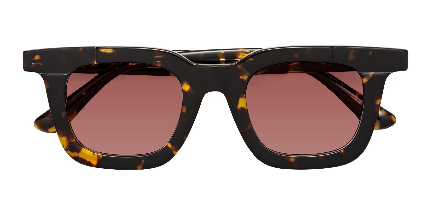 Folded Front of Mill in Tortoise with Garnet Tinted Lenses